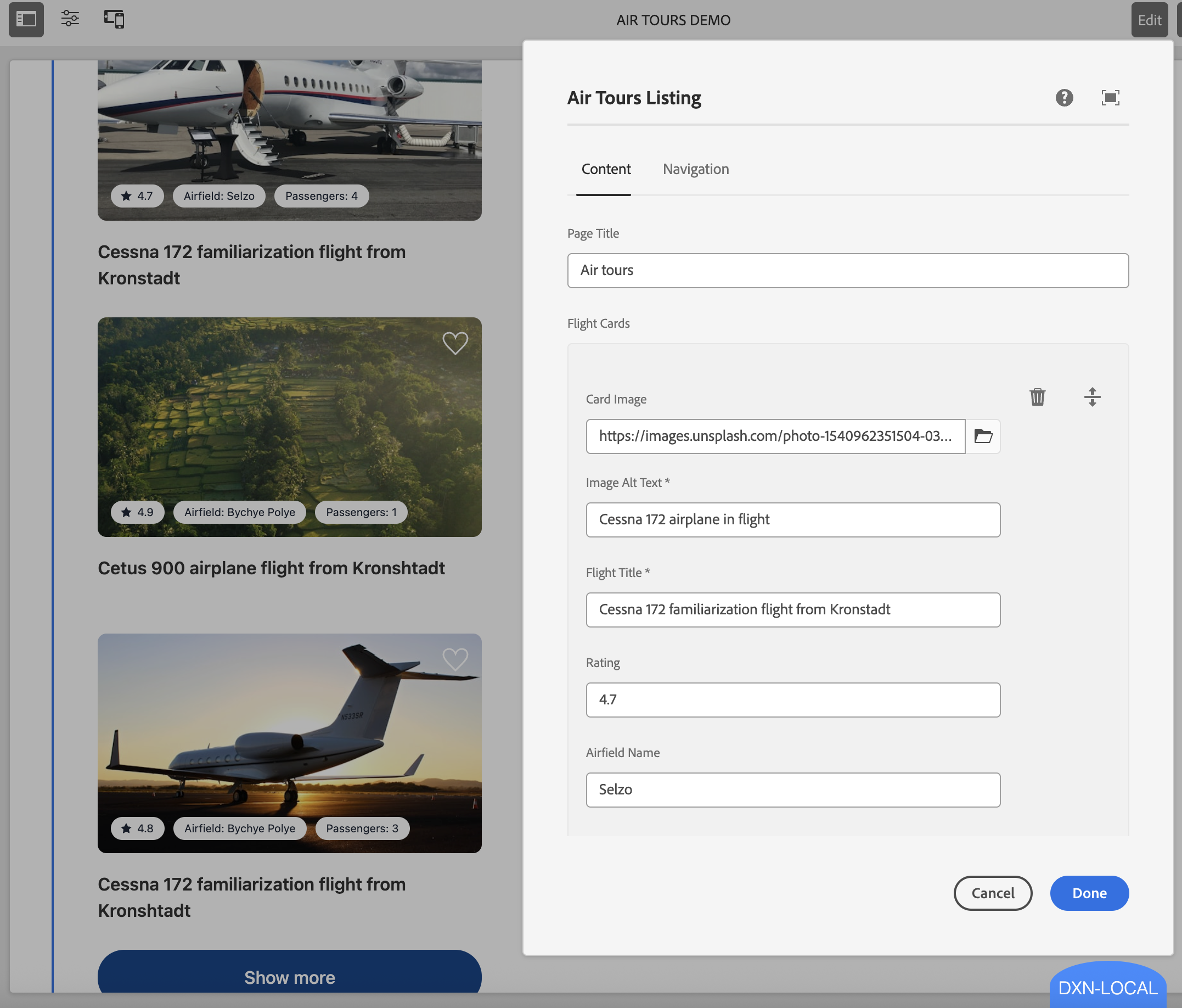 AEM Component Dialog