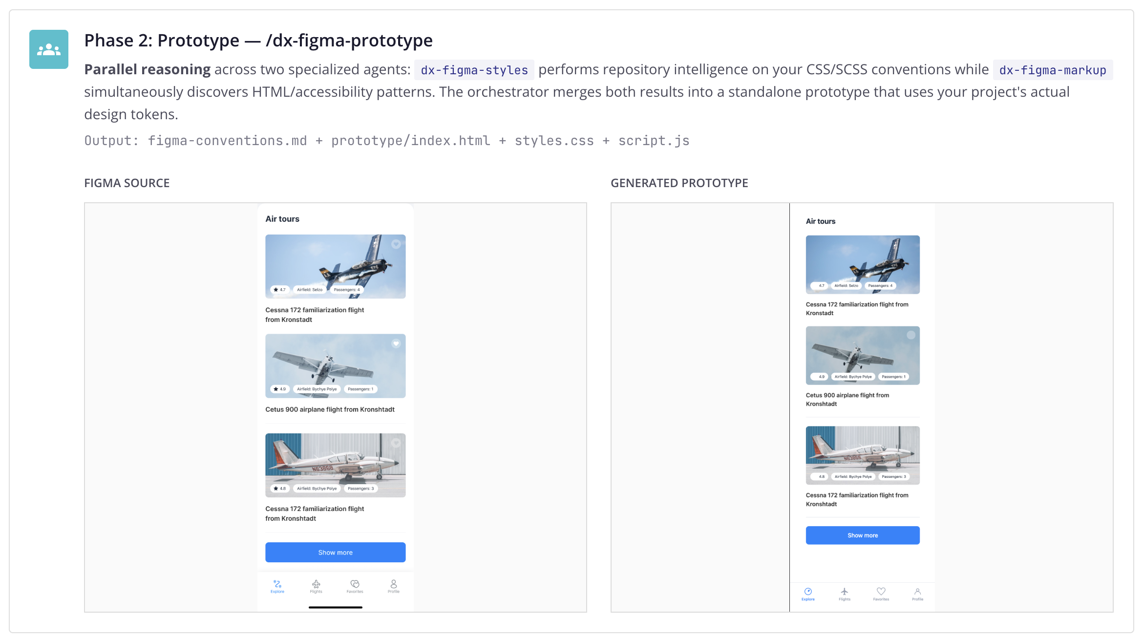 Figma Source vs Generated Prototype